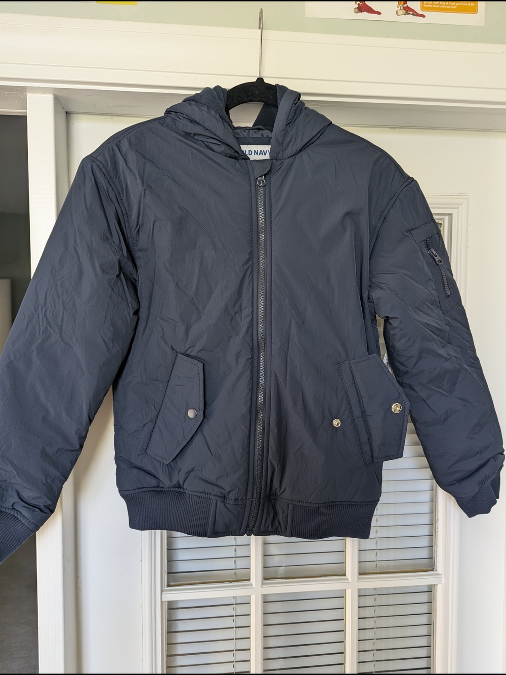 Old Navy Men's Navy Hooded Bomber Jacket